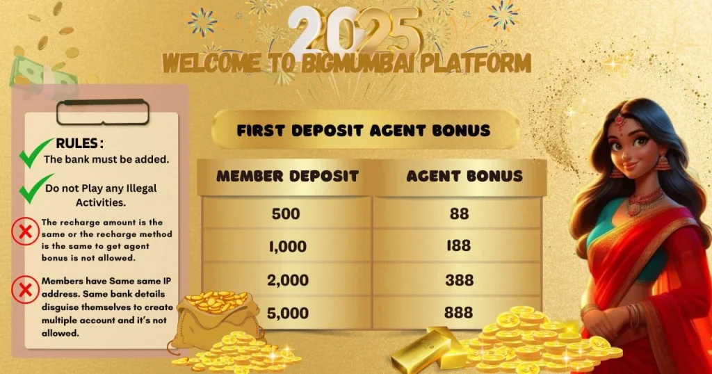 Big Mumbai Agent 1st Deposit Bonus